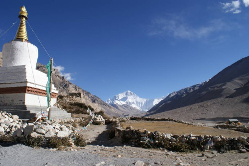 Camp de base du Tibet et de l'Everest